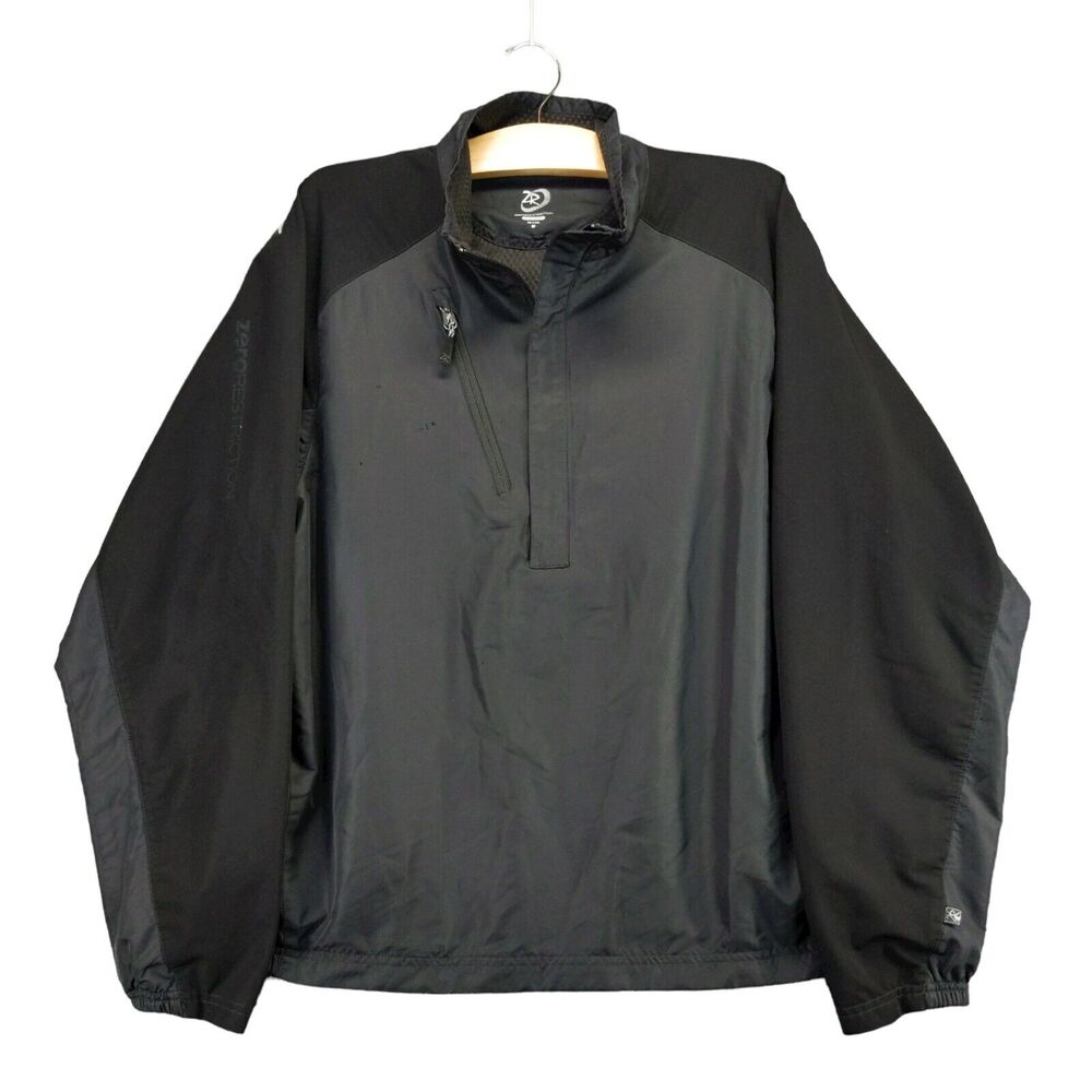 Zero Restriction Tour Series 1/4 Zip Pullover Sweater Jacket Size M Black Pocket
